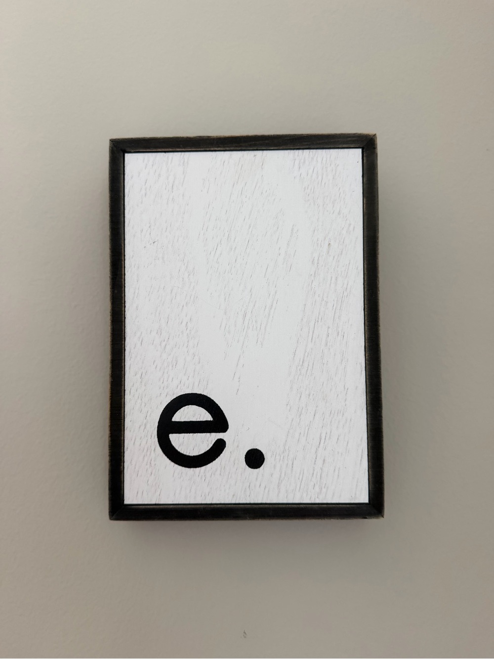 Minimalist 'e.' Wall Art - Black and White